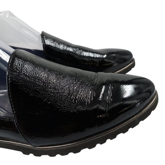 Paul Green Patent Leather Black Loafers Size UK 6 US 8.5 Slip On Uptown Almond - Picture 13 of 13
